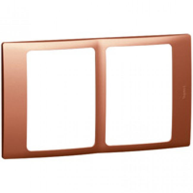 Legrand Plate Mallia 2 x 1 Gang Copper 281976