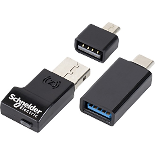 Schneider ZigBee USB dongle and cords up to 20 sensors