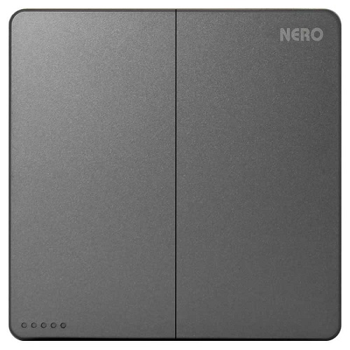 Saklar Nero 2 Gang 1 Way Switch Grey X21021-GR